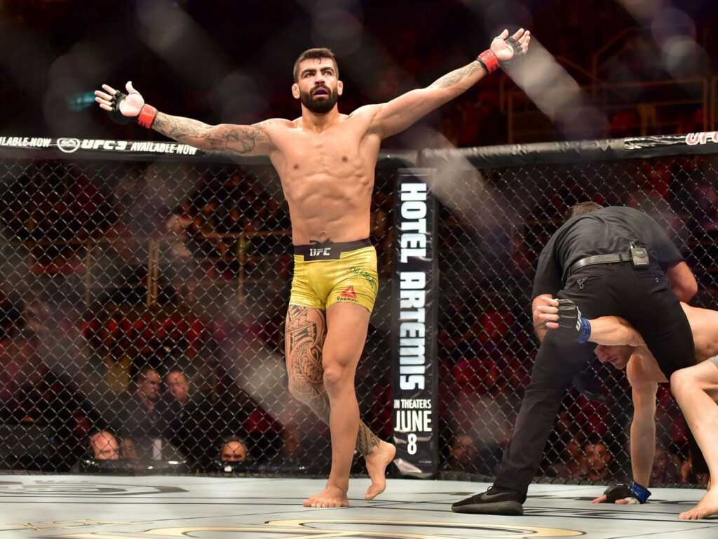 Элизау Дос Сантос в октагоне UFC.